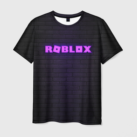 Мужская футболка 3D с принтом ROBLOX NEON LOGO | ИГРА РОБЛОКС в Екатеринбурге, 100% полиэфир | прямой крой, круглый вырез горловины, длина до линии бедер | neon | roblox | игра | компьютерная игра | логотип | неон | онлайн | онлайн игра | роблакс | роблокс