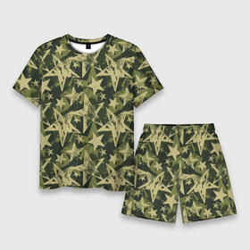 Мужской костюм с шортами 3D с принтом Star camouflage в Курске,  |  | camouflage | military | star | военный | звезда | камуфляж