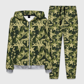 Мужской костюм 3D с принтом Star camouflage в Екатеринбурге, 100% полиэстер | Манжеты и пояс оформлены тканевой резинкой, двухслойный капюшон со шнурком для регулировки, карманы спереди | camouflage | military | star | военный | звезда | камуфляж