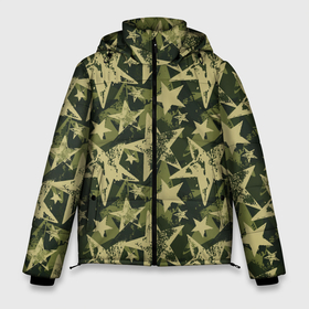 Мужская зимняя куртка 3D с принтом Star camouflage в Курске, верх — 100% полиэстер; подкладка — 100% полиэстер; утеплитель — 100% полиэстер | длина ниже бедра, свободный силуэт Оверсайз. Есть воротник-стойка, отстегивающийся капюшон и ветрозащитная планка. 

Боковые карманы с листочкой на кнопках и внутренний карман на молнии. | camouflage | military | star | военный | звезда | камуфляж