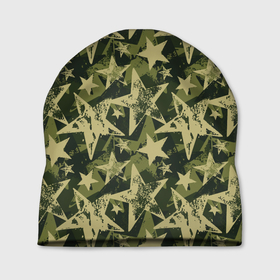 Шапка 3D с принтом Star camouflage в Новосибирске, 100% полиэстер | универсальный размер, печать по всей поверхности изделия | camouflage | military | star | военный | звезда | камуфляж