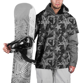 Накидка на куртку 3D с принтом Gray Star в Курске, 100% полиэстер |  | camouflage | gray | military | star | звезда | камок | камуфляж | серый