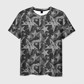 Мужская футболка 3D с принтом Gray Star в Тюмени, 100% полиэфир | прямой крой, круглый вырез горловины, длина до линии бедер | camouflage | gray | military | star | звезда | камок | камуфляж | серый