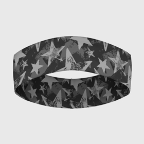 Повязка на голову 3D с принтом Gray Star ,  |  | camouflage | gray | military | star | звезда | камок | камуфляж | серый