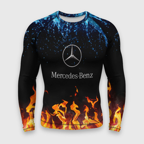 Мужской рашгард 3D с принтом Mercedes Benz: Вода и Огонь. ,  |  | amg | mercedes | mercedesamg gt | sport | амг | мерседес | мерседесбенц амг | спорт