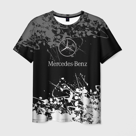 Мужская футболка 3D с принтом Mercedes Benz Брызги красок. в Екатеринбурге, 100% полиэфир | прямой крой, круглый вырез горловины, длина до линии бедер | amg | mercedes | mercedesamg gt | sport | амг | мерседес | мерседесбенц амг | спорт