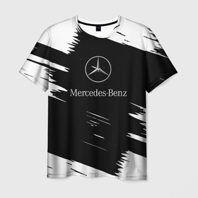 Мужская футболка 3D с принтом Mercedes Benz Текстура. , 100% полиэфир | прямой крой, круглый вырез горловины, длина до линии бедер | amg | mercedes | mercedesamg gt | sport | амг | мерседес | мерседесбенц амг | спорт