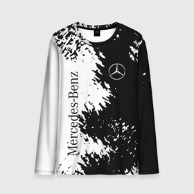 Мужской лонгслив 3D с принтом Mercedes Benz: Black  White в Белгороде, 100% полиэстер | длинные рукава, круглый вырез горловины, полуприлегающий силуэт | Тематика изображения на принте: amg | mercedes | mercedesamg gt | sport | амг | мерседес | мерседесбенц амг | спорт