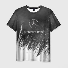 Мужская футболка 3D с принтом Mercedes Benz: Облако с Брызгами. в Кировске, 100% полиэфир | прямой крой, круглый вырез горловины, длина до линии бедер | Тематика изображения на принте: amg | mercedes | mercedesamg gt | sport | амг | мерседес | мерседесбенц амг | спорт