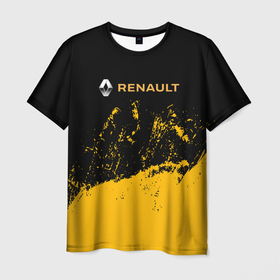 Мужская футболка 3D с принтом Renault гранж , 100% полиэфир | прямой крой, круглый вырез горловины, длина до линии бедер | auto | renault | авто | автомобиль | бренд | марка | ренаулт дастер | рено