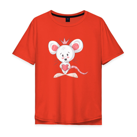 Мужская футболка хлопок Oversize с принтом Королева мышка в Кировске, 100% хлопок | свободный крой, круглый ворот, “спинка” длиннее передней части | королева | крыса | мышка | мышь
