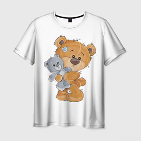 Мужская футболка 3D с принтом МиМиМишка в Тюмени, 100% полиэфир | прямой крой, круглый вырез горловины, длина до линии бедер | игрушка | любовь | медвежонок | плюшевый медведь | подарок