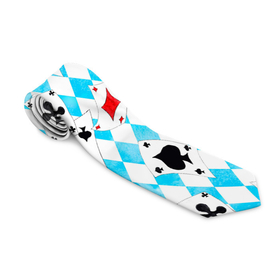 Галстук 3D с принтом Карты в воздухе в Курске, 100% полиэстер | Длина 148 см; Плотность 150-180 г/м2 | буби | вини | игра | картишки | карточная игра | карты | перви | пики | покер