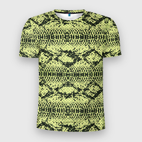 Мужская футболка 3D Slim с принтом крокодиловая кожа в Санкт-Петербурге, 100% полиэстер с улучшенными характеристиками | приталенный силуэт, круглая горловина, широкие плечи, сужается к линии бедра | аллигатор | кожа | крокодил | крокодиловая кожа