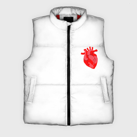 Мужской жилет утепленный 3D с принтом Сердечная мышца в Екатеринбурге,  |  | анатомия | валентин | день всех влюбленных | день святого валентина | любовь | медицина | мышца | орган | романтика | сердце
