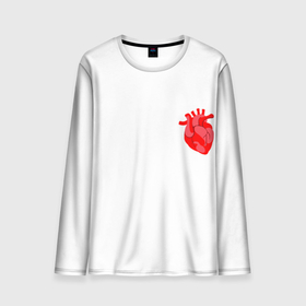 Мужской лонгслив 3D с принтом Сердечная мышца в Курске, 100% полиэстер | длинные рукава, круглый вырез горловины, полуприлегающий силуэт | Тематика изображения на принте: анатомия | валентин | день всех влюбленных | день святого валентина | любовь | медицина | мышца | орган | романтика | сердце