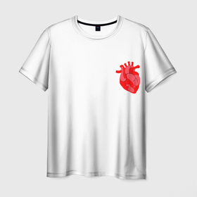 Мужская футболка 3D с принтом Сердечная мышца в Тюмени, 100% полиэфир | прямой крой, круглый вырез горловины, длина до линии бедер | анатомия | валентин | день всех влюбленных | день святого валентина | любовь | медицина | мышца | орган | романтика | сердце