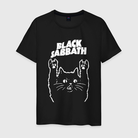 Мужская футболка хлопок с принтом Black Sabbath Рок кот в Екатеринбурге, 100% хлопок | прямой крой, круглый вырез горловины, длина до линии бедер, слегка спущенное плечо. | black | black sabath | black sabbath | hard rock | heavy metal | ozzy | sabath | блэк сабат | группы | кот | метал | музыка | оззи | оззи осборн | ози | осборн | рок | хард рок | хэви метал