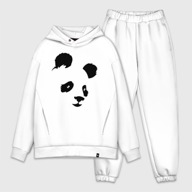Мужской костюм хлопок OVERSIZE с принтом Прикольная милая панда в Тюмени,  |  | bear | ears | eyes | muzzle | panda | глаза | медведь | мордочка | панда | уши