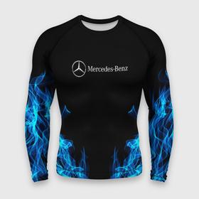 Мужской рашгард 3D с принтом Mercedes Benz Fire в Белгороде,  |  | amg | mercedes | mercedesamg gt | sport | амг | мерседес | мерседесбенц амг | спорт