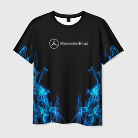 Мужская футболка 3D с принтом Mercedes Benz Fire в Екатеринбурге, 100% полиэфир | прямой крой, круглый вырез горловины, длина до линии бедер | amg | mercedes | mercedesamg gt | sport | амг | мерседес | мерседесбенц амг | спорт