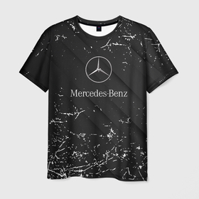 Мужская футболка 3D с принтом Mercedes Benz штрихи black , 100% полиэфир | прямой крой, круглый вырез горловины, длина до линии бедер | amg | mercedes | mercedesamg gt | sport | амг | мерседес | мерседесбенц амг | спорт