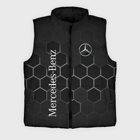 Мужской жилет утепленный 3D с принтом Mercedes Benz black соты ,  |  | amg | mercedes | mercedesamg gt | sport | амг | мерседес | мерседесбенц амг | спорт