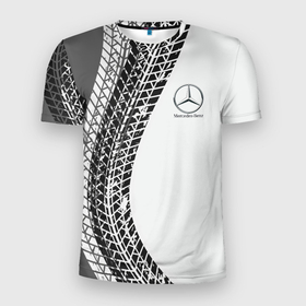 Мужская футболка 3D Slim с принтом Mercedes Benz дрифт , 100% полиэстер с улучшенными характеристиками | приталенный силуэт, круглая горловина, широкие плечи, сужается к линии бедра | amg | mercedes | mercedesamg gt | sport | амг | мерседес | мерседесбенц амг | спорт