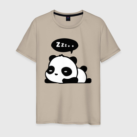 Мужская футболка хлопок с принтом Маленький прикольный медвежонок в Кировске, 100% хлопок | прямой крой, круглый вырез горловины, длина до линии бедер, слегка спущенное плечо. | muzzle | panda | paws | teddy bear | лапы | медвежонок | мордочка | панда