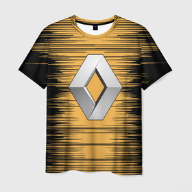 Мужская футболка 3D с принтом [Renault]   Геометрия , 100% полиэфир | прямой крой, круглый вырез горловины, длина до линии бедер | auto | renault | авто | автомобиль | бренд | марка | ренаулт дастер | рено