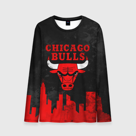 Мужской лонгслив 3D с принтом Chicago Bulls, Чикаго Буллз Город в Белгороде, 100% полиэстер | длинные рукава, круглый вырез горловины, полуприлегающий силуэт | bulls | chicago | chicago bulls | nba | баскетбол | буллз | город | нба | чикаго | чикаго буллз