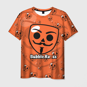 Мужская футболка 3D с принтом ИГРА БАБЛ КВАС   BUBBLE KVASS GAME , 100% полиэфир | прямой крой, круглый вырез горловины, длина до линии бедер | brawl stars | бабл квас | бабле квас | баблквас | бравл старс | игра | мем