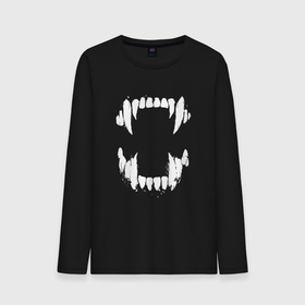 Мужской лонгслив хлопок с принтом Fangs   Клыки в городе Новоалтайск, 100% хлопок |  | fangs | fear | grin | hype | jaw | клыки | оскал | пасть | хайп