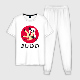 Мужская пижама хлопок с принтом Дзюдо | Judo , 100% хлопок | брюки и футболка прямого кроя, без карманов, на брюках мягкая резинка на поясе и по низу штанин
 | judo | боевые искусства | борьба | гибкий путь | дзюдо | дзюдоист | единоборство | мягкий путь | спорт