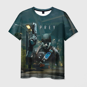 Мужская футболка 3D с принтом Prey 2  Прей 2 , 100% полиэфир | прямой крой, круглый вырез горловины, длина до линии бедер | horror | prey | space | космический корабль | космос | прей | прэй | страшная игра | ужастик | шутер