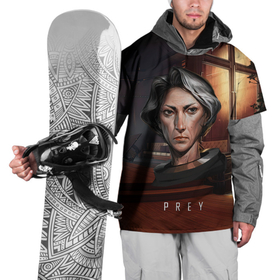 Накидка на куртку 3D с принтом PREY woman в Екатеринбурге, 100% полиэстер |  | Тематика изображения на принте: horror | prey | space | космический корабль | космос | прей | прэй | страшная игра | ужастик | шутер