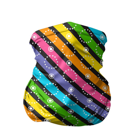 Бандана-труба 3D с принтом Радужные полосы микс в Санкт-Петербурге, 100% полиэстер, ткань с особыми свойствами — Activecool | плотность 150‒180 г/м2; хорошо тянется, но сохраняет форму | Тематика изображения на принте: линии | полосы | радуга | радужные | разноцветные | цвета