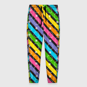 Мужские брюки 3D с принтом Радужные полосы микс в Курске, 100% полиэстер | манжеты по низу, эластичный пояс регулируется шнурком, по бокам два кармана без застежек, внутренняя часть кармана из мелкой сетки | линии | полосы | радуга | радужные | разноцветные | цвета