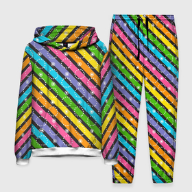 Мужской костюм 3D (с толстовкой) с принтом Радужные полосы микс в Санкт-Петербурге,  |  | линии | полосы | радуга | радужные | разноцветные | цвета