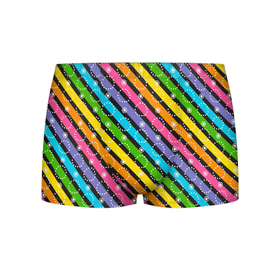 Мужские трусы 3D с принтом Радужные полосы микс в Тюмени, 50% хлопок, 50% полиэстер | классическая посадка, на поясе мягкая тканевая резинка | линии | полосы | радуга | радужные | разноцветные | цвета