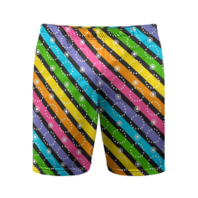 Мужские шорты спортивные с принтом Радужные полосы микс в Петрозаводске,  |  | линии | полосы | радуга | радужные | разноцветные | цвета