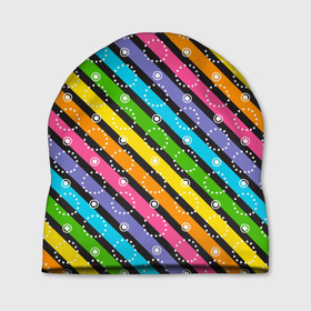 Шапка 3D с принтом Радужные полосы микс в Санкт-Петербурге, 100% полиэстер | универсальный размер, печать по всей поверхности изделия | линии | полосы | радуга | радужные | разноцветные | цвета