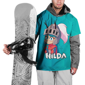 Накидка на куртку 3D с принтом Хильда в доспехах Hilda , 100% полиэстер |  | Тематика изображения на принте: hilda | netflix | глушь | мультик | мультсериал | мультфильм | нетфликс | синеволосая | синие волосы | хильда