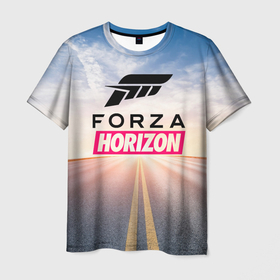 Мужская футболка 3D с принтом Forza Horizon 5   Форза Хорайзен в Екатеринбурге, 100% полиэфир | прямой крой, круглый вырез горловины, длина до линии бедер | forza | forza horizon | forza horizon 5 | forza хорайзен | forza хоризон | гоночные игры | форза | форза хорайзен | форза хорайзон | форза хоризон