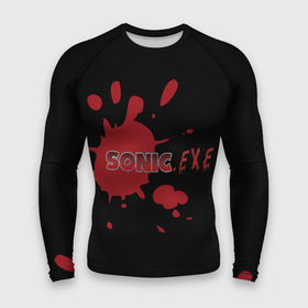 Мужской рашгард 3D с принтом Sonic Exe  логотип с брызгами крови ,  |  | exe | sonic | аркада | брызги | игра | компьютерная | красный | кровь | логотип | черный