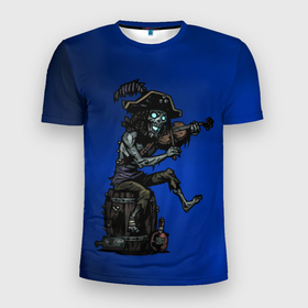 Мужская футболка 3D Slim с принтом Пират в Тюмени, 100% полиэстер с улучшенными характеристиками | приталенный силуэт, круглая горловина, широкие плечи, сужается к линии бедра | darkest dungeon | арт | графика | игры | пират | скелет