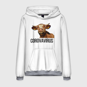 Мужская толстовка 3D с принтом Corovavirus в Курске, 100% полиэстер | двухслойный капюшон со шнурком для регулировки, мягкие манжеты на рукавах и по низу толстовки, спереди карман-кенгуру с мягким внутренним слоем. | coronavirus | corovavirus | ковид | корова | коронавирус