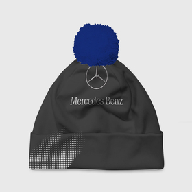 Шапка 3D c помпоном с принтом Mercedes Benz  Мерс , 100% полиэстер | универсальный размер, печать по всей поверхности изделия | amg | mercedes | mercedesamg gt | sport | амг | мерседес | мерседесбенц амг | спорт