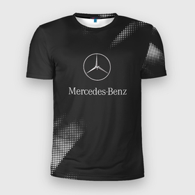 Мужская футболка 3D Slim с принтом Mercedes Benz  Мерс в Тюмени, 100% полиэстер с улучшенными характеристиками | приталенный силуэт, круглая горловина, широкие плечи, сужается к линии бедра | amg | mercedes | mercedesamg gt | sport | амг | мерседес | мерседесбенц амг | спорт
