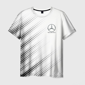 Мужская футболка 3D с принтом [Mercedes Benz]   White в Белгороде, 100% полиэфир | прямой крой, круглый вырез горловины, длина до линии бедер | Тематика изображения на принте: amg | mercedes | mercedesamg gt | sport | амг | мерседес | мерседесбенц амг | спорт